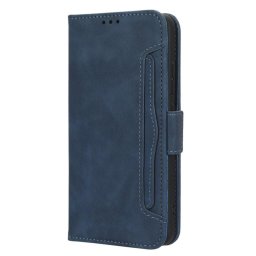 Кожен калъф тип портмоне с магнитно закопчаване за Nokia X30 5G - тъмно син