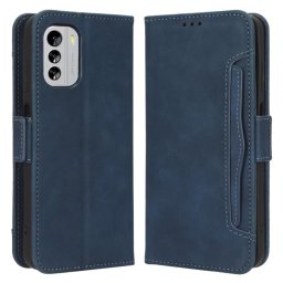 Кожен калъф тип портмоне с магнитно закопчаване за Nokia G60 5G - тъмно син