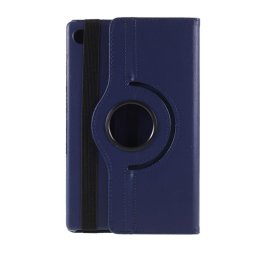 Кожен калъф за Lenovo Tab M10 2nd Gen TB-X306F / TB-X306X с въртяща поставка - тъмно син
