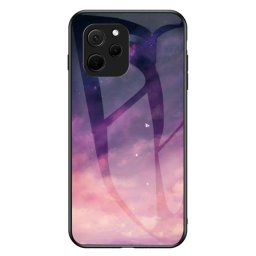Силиконов кейс със стъклен гръб за Huawei nova Y61 - лилави облаци
