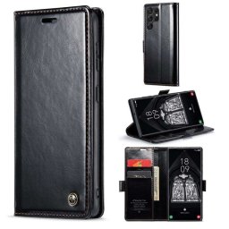 Калъф страничен flip марка CASEME за Samsung Galaxy S23 Ultra – черен