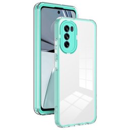 Двупластов силиконов бъмпер със зелен ръб за Motorola Moto G62 5G