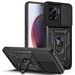 Хибриден гръб със стойка за Motorola Edge 30 Ultra - черен
