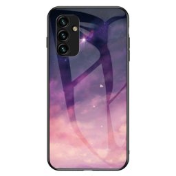 Силиконов кейс със стъклен гръб за Samsung Galaxy A34 5G - лилави облаци