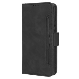 Кожен калъф тип портмоне с магнитна закопчалка за Xiaomi 13 Lite - черен