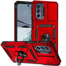 Хибриден гръб със стойка за Motorola Moto G62 5G - червен