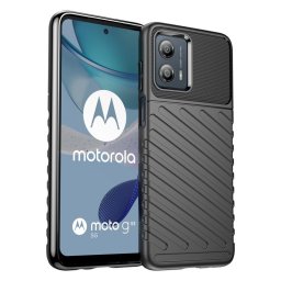 Подсилен силиконов гръб на черти за Motorola G53 5G - черен