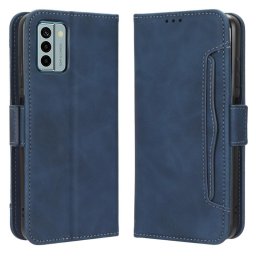 Кожен калъф тип портмоне с магнитно закопчаване за Nokia G22 - тъмно син