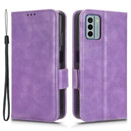Кожен калъф тип портмоне с магнитно закопчаване за Nokia G22 - лилав