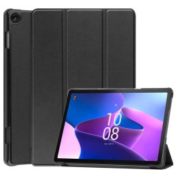 Кожен калъф със сгъващ се капак за Lenovo Tab M10 3rd Gen - черен