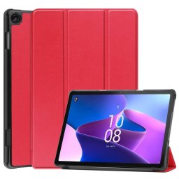 Кожен калъф със сгъващ се капак за Lenovo Tab M10 3rd Gen - червен