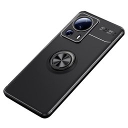 Силиконов гръб със стойка тип пръстен за Xiaomi 13 Lite - черен