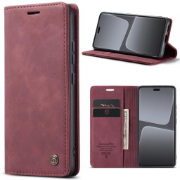 Калъф страничен flip марка CASEME за Xiaomi 13 Lite – винено червен