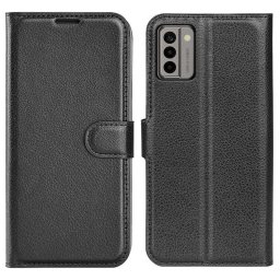 Кожен калъф тип портмоне за Nokia G22 - черен
