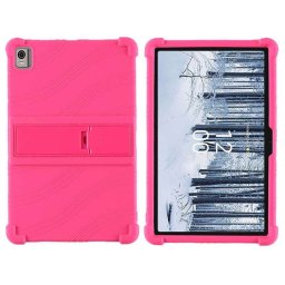 Силиконов гръб със стойка за Nokia T21 - ярко розов