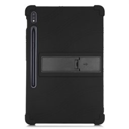 Силиконов гръб със стойка за Samsung Galaxy Tab S7 FE/S7+/S8+ - черен