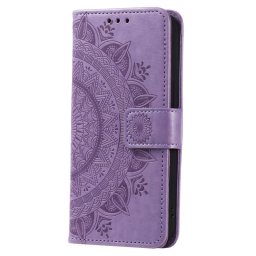 Кожен калъф тип портмоне с мандала за Xiaomi 13 Pro - лилав