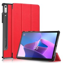 Кожен калъф със сгъващ се капак за Lenovo Tab P11 Pro Gen 2 - червен