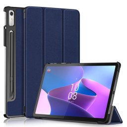 Кожен калъф със сгъващ се капак за Lenovo Tab P11 Pro Gen 2 - тъмно син