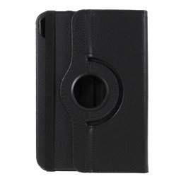 Кожен калъф за iPad mini (6th Gen) с въртяща поставка - черен