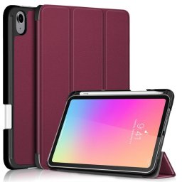 Кожен калъф със сгъващ се капак за iPad mini (6th Gen) - винено червен