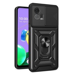 Хибриден гръб със стойка за Motorola Moto G72 - черен