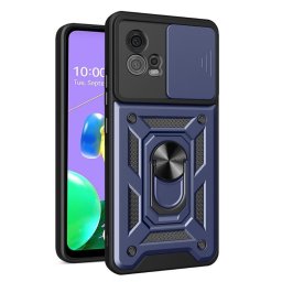 Хибриден гръб със стойка за Motorola Moto G72 - тъмно син