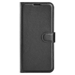 Кожен калъф тип портмоне за Xiaomi Redmi Note 12 5G - черен