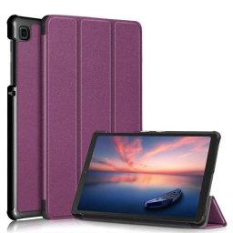 Кожен калъф със сгъващ се капак за Samsung Galaxy Tab A7 Lite - лилав