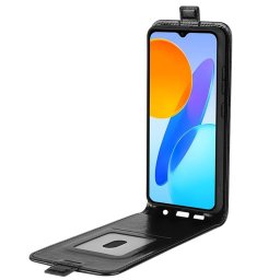 Кожен калъф flip за Honor X8 5G - черен