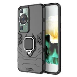 Хибриден гръб със стойка за Huawei P60 Pro - черен