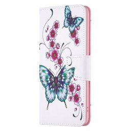 Калъф тип портмоне за Xiaomi 13 Lite - зелени пеперуди