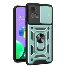 Хибриден гръб със стойка за Motorola Moto G72 - зелен