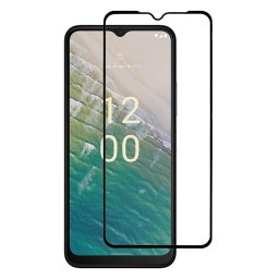 Удароустойчив стъклен протектор за Nokia C32 - с черна рамка