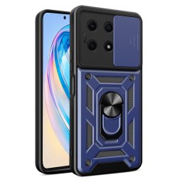 Хибриден гръб със стойка за Honor X8a - тъмно син