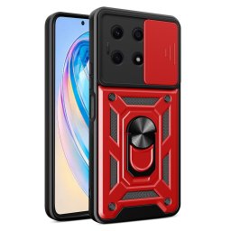 Хибриден гръб със стойка за Honor X8a - червен