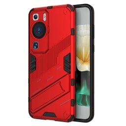Хибриден гръб със стойка марка BIBERCAS за Huawei P60 Pro - червен