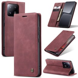 Калъф страничен flip марка CASEME за Xiaomi 13 Pro – винено червен