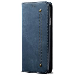 Калъф страничен флип от кожа и текстил за Honor Magic5 Lite 5G - тъмно син