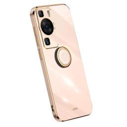 Хибриден гръб със стойка тип пръстен марка XINLI за Huawei P60 Pro - розов