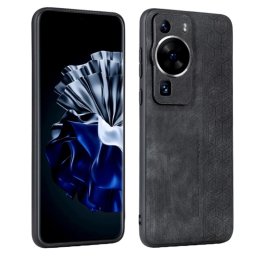 Силиконов гръб с покритие от кожа марка AZNS за Huawei P60 Pro - черен