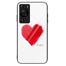 Силиконов кейс със стъклен гръб за Huawei P60 Pro - със сърце