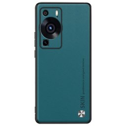 Пластмасов гръб с покритие от кожа за Huawei P60 Pro - зелен