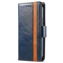 Кожен калъф тип портмоне за Nokia G22 - тъмно син с лента