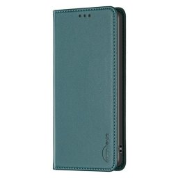 Кожен калъф тип портмоне марка BINFEN COLOR за Nokia C32 - тюркоазен