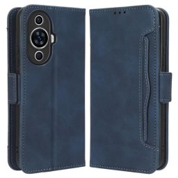 Кожен калъф тип портмоне с магнитна закопчалка за Huawei Nova 11 Pro - тъмно син