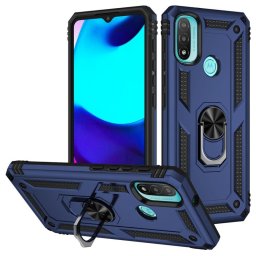 Хибриден гръб със стойка за Motorola Moto E20/E30/E40 - тъмно син