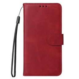 Кожен калъф тип портмоне за Huawei nova Y91 - червен