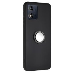 Силиконов гръб със стойка тип пръстен за Motorola E13 - черен