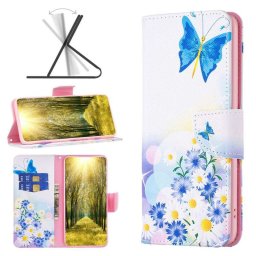 Калъф страничен флип за Nokia G42 5G - синя пеперудa